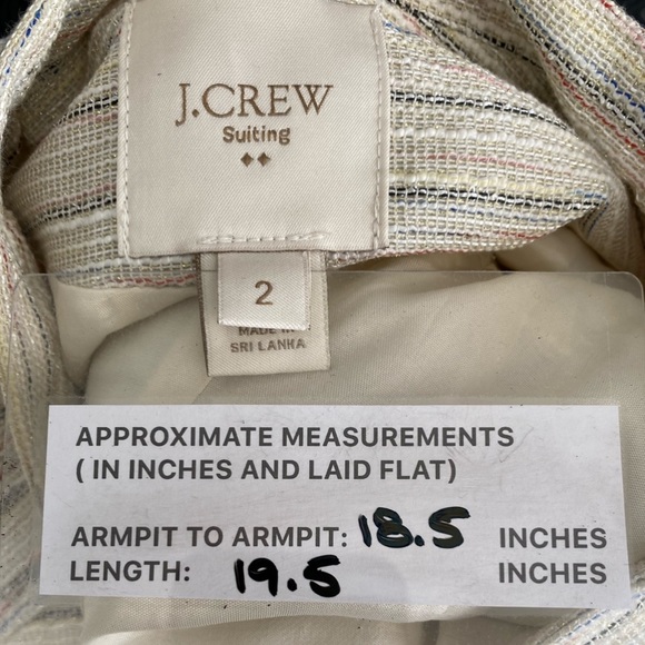 J crew multicolored striped tweed jacket size 2 - Picture 3 of 4